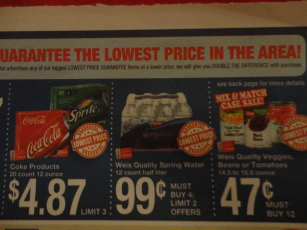 12 Pack of Water .99 Weis SHIP SAVES