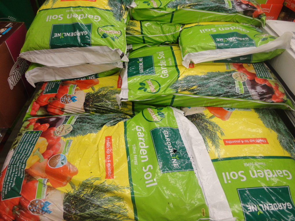 Aldi Organic Garden Soil 1.99, Baby Arugula & Italian Salad .99