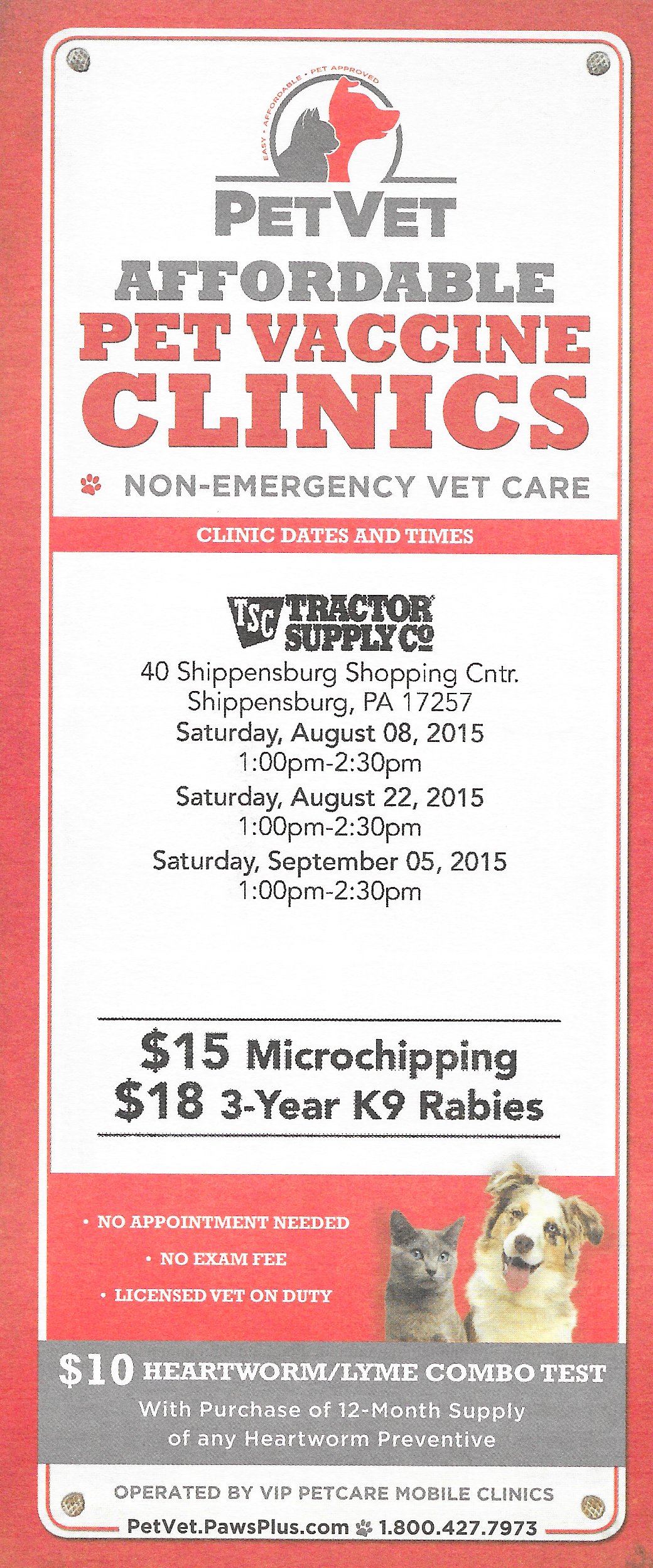 Tractor Supply | Affordable Pet Vaccine Clinics | Ship Saves