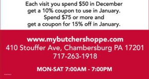 Butcher Shoppe December Promotion