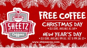 Sheetz FREE Coffee Christmas Day FB