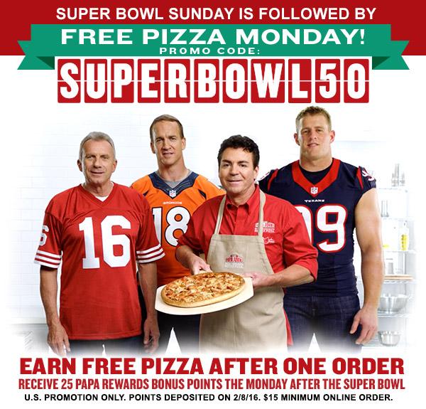 Papa John’s Free Pizza With Any 15 Purchase Ship Saves