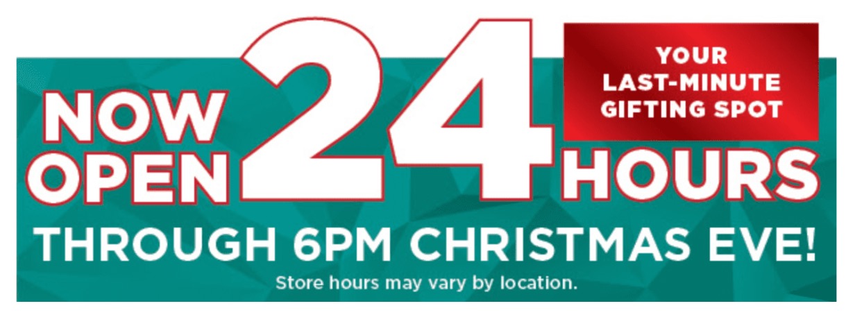Kohl's will keep its stores open 24 hours the weekend before Christmas