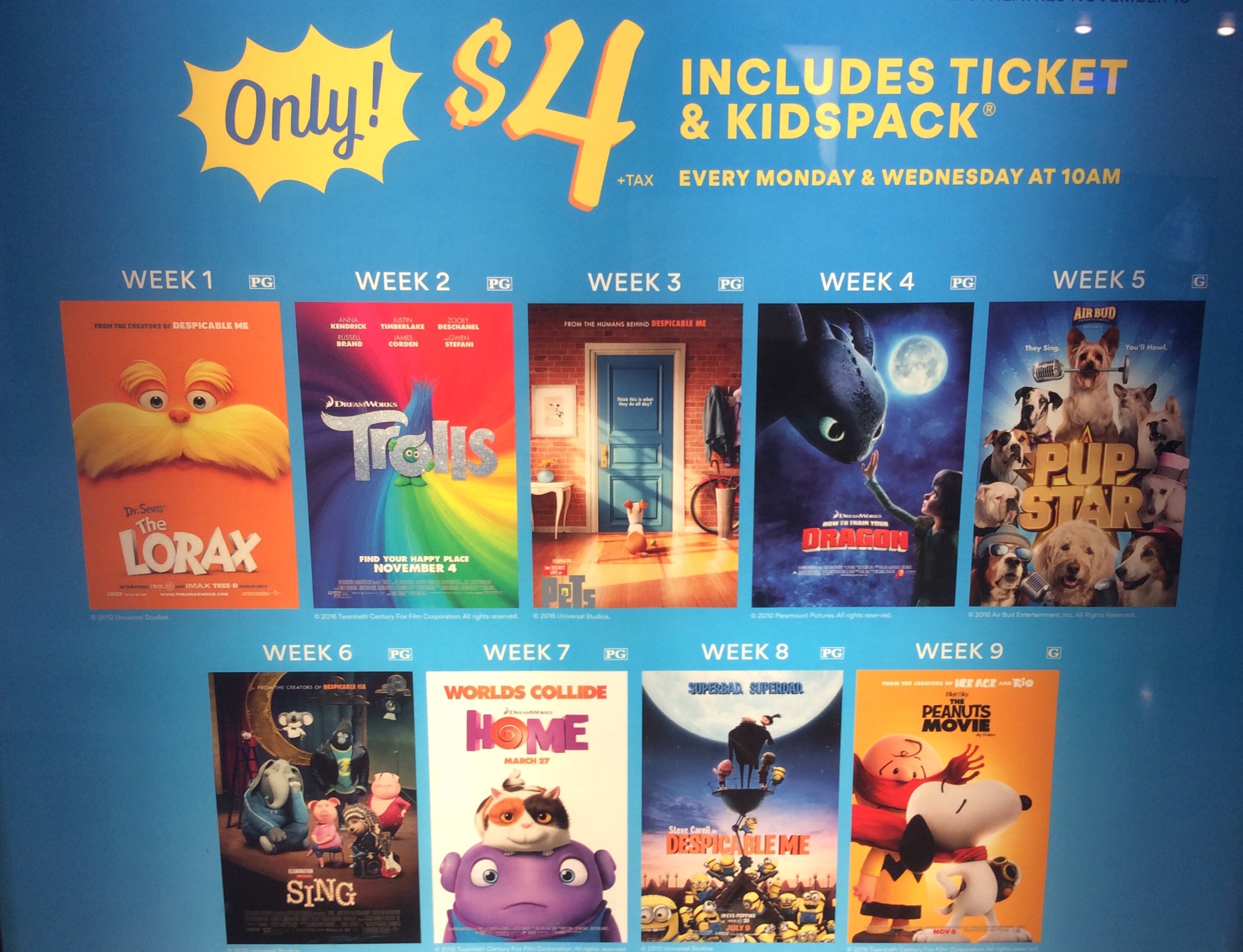 Summer Movie Camp AMC Classic, Chambersburg Mall SHIP SAVES