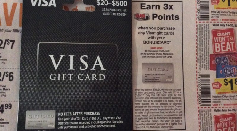 Giant Earn 3x Gas Points on Visa Gift Card purchase