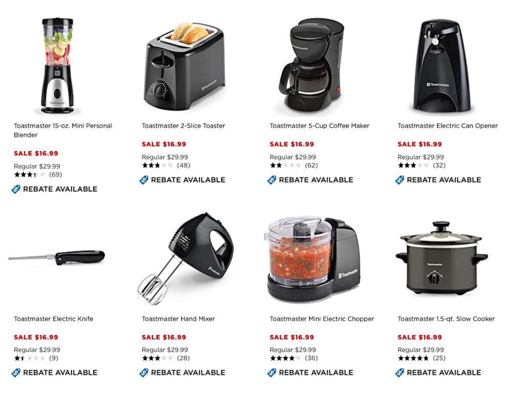 Kohl s Toastmaster Small Kitchen Appliances 4 99 Each After Rebate 