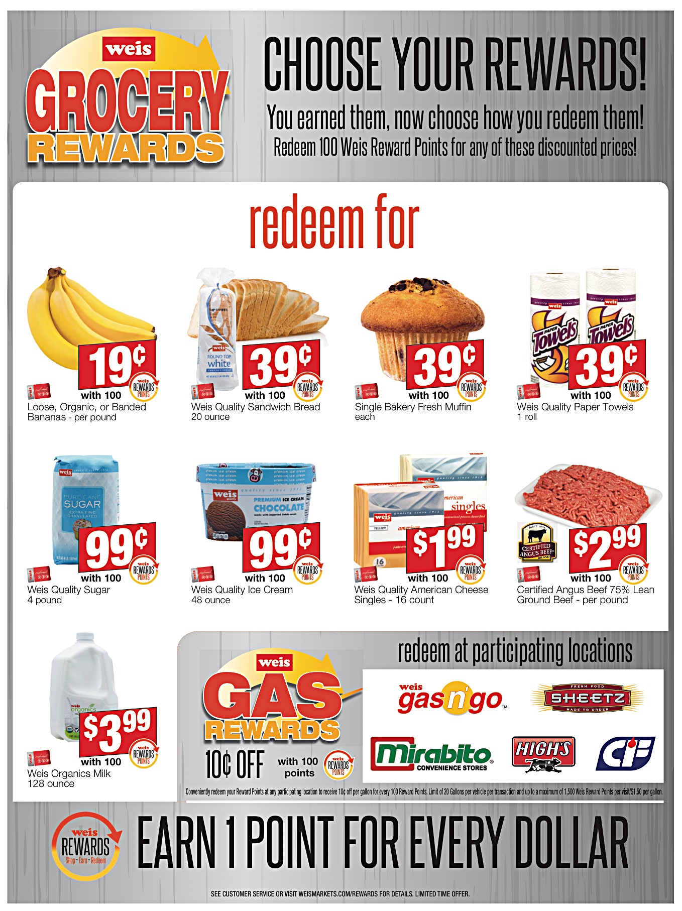 Gas Rewards Save 0 10 Per Gallon For Every 100 Weis Reward Points You Redeem Although Can Accrue An Unlimited Amount Of
