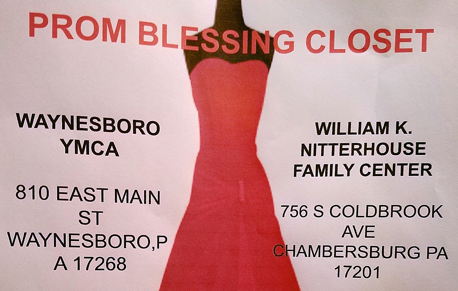 Prom Blessing Closet March 24 & 25, 2018 SHIP SAVES