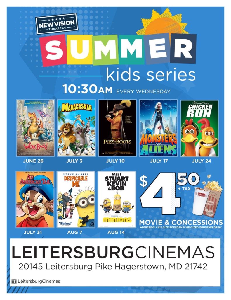 Kids’ Summer Movie Series at Leitersburg Cinemas, Hagerstown SHIP SAVES