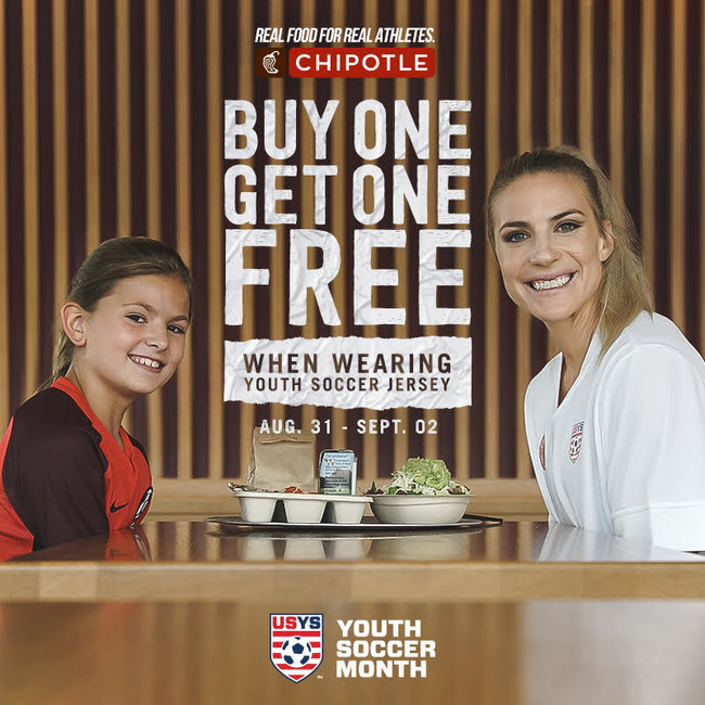Wear a Youth Soccer Jersey, Get a BOGO Deal at Chipotle SHIP SAVES