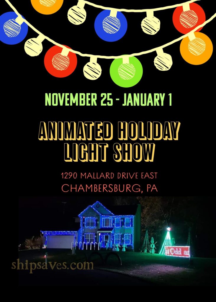 Animated Holiday Light Show Mallard Drive East, Chambersburg SHIP SAVES