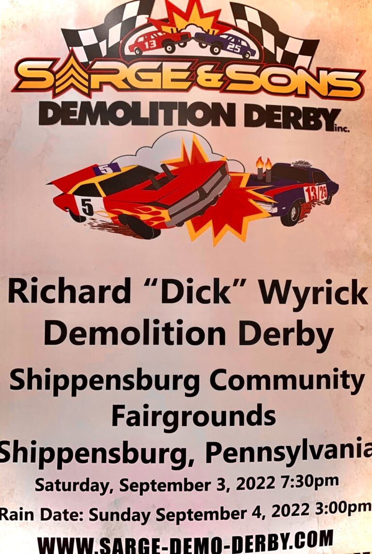 Demolition Derby at the Shippensburg Fairgrounds SHIP SAVES