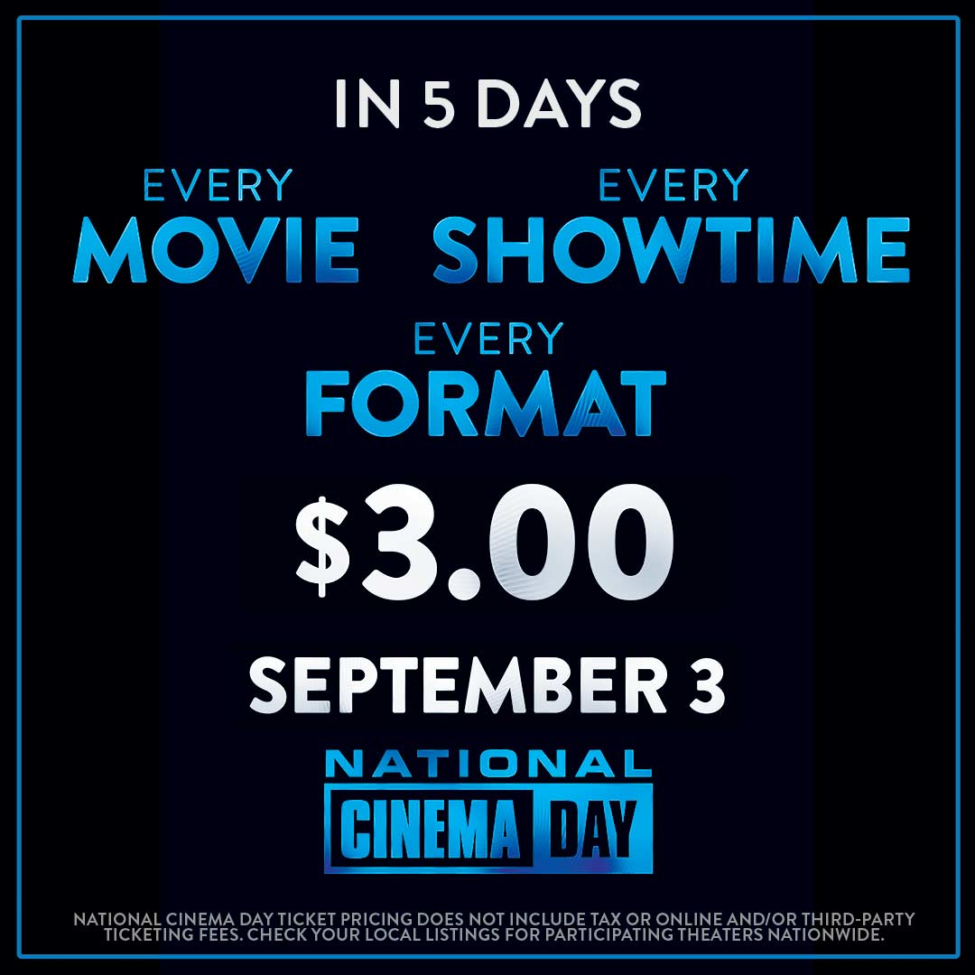 Cinema Day $3 movies at AMC, Regal, Cinemax and more theaters Saturday