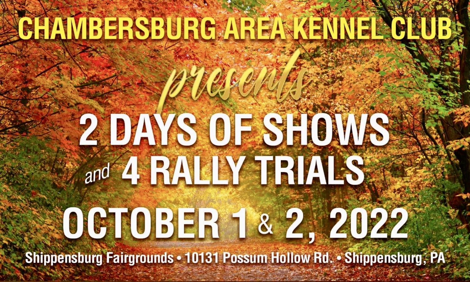 Chambersburg Area Kennel Club AllBreed Dog Shows SHIP SAVES