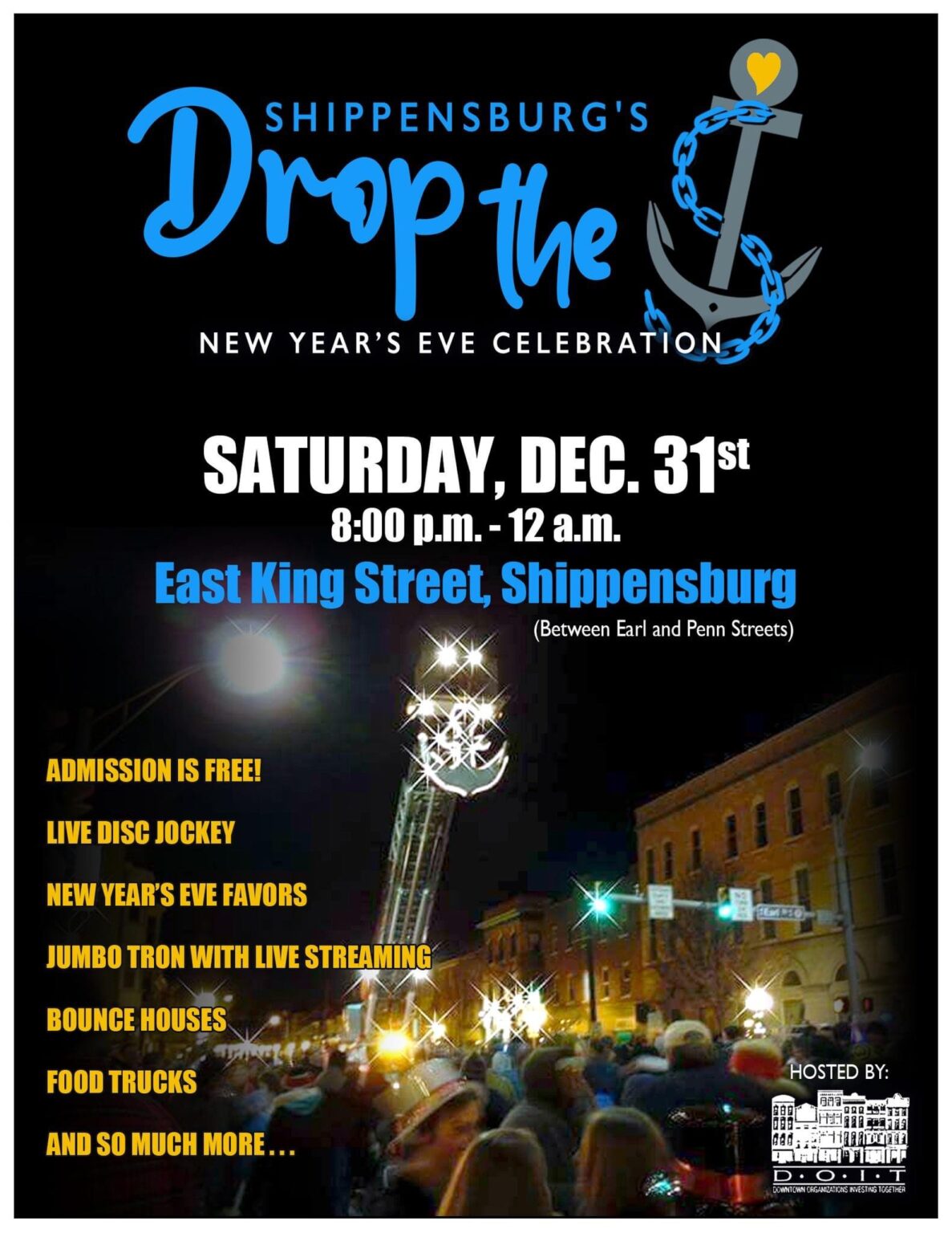 Drop the Anchor New Year’s Eve Celebration Shippensburg SHIP SAVES