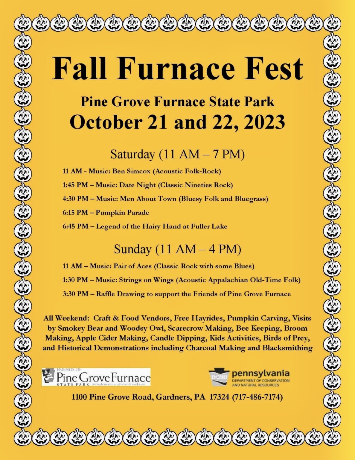 Fall Furnace Fest at Pine Grove Furnace State Park SHIP SAVES